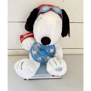 New Peanuts Animated Musical Aviator Snoopy Lights Up Propeller & Plays